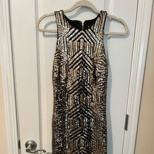 Lulus black and gold sequin dress. Size small. Worn once.